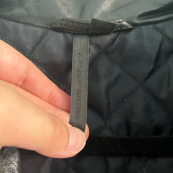 Topshop Boutique Genuine Leather Moto Jacket Size 2 - Picture 2 of 6